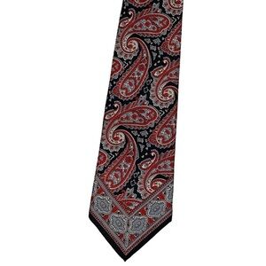 JOHN WEITZ Red Black Paisley Mens Tie